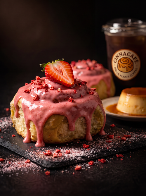 Aardbei Cinnamon Roll